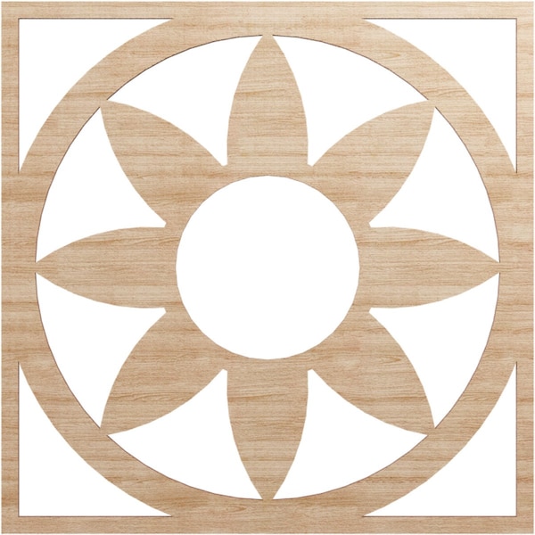 Ekena Millwork Blume Wood Fretwork Pierced Ceiling Medallion, Alder, 24"OD x 8 3/8"ID x 1/4"T CMWP24X24X0250BLAL - main